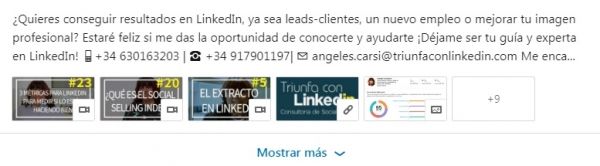 Trucos LinkedIn - Contenido multimedia en el Extracto