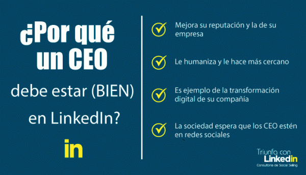 Por qué un CEO debe estar (bien) en LinkedIn - Infografía